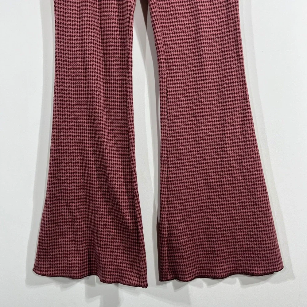 Aerie Houndstooth‎ Retro Flare Leggings Academia 70s Bell Bottoms Womens Small